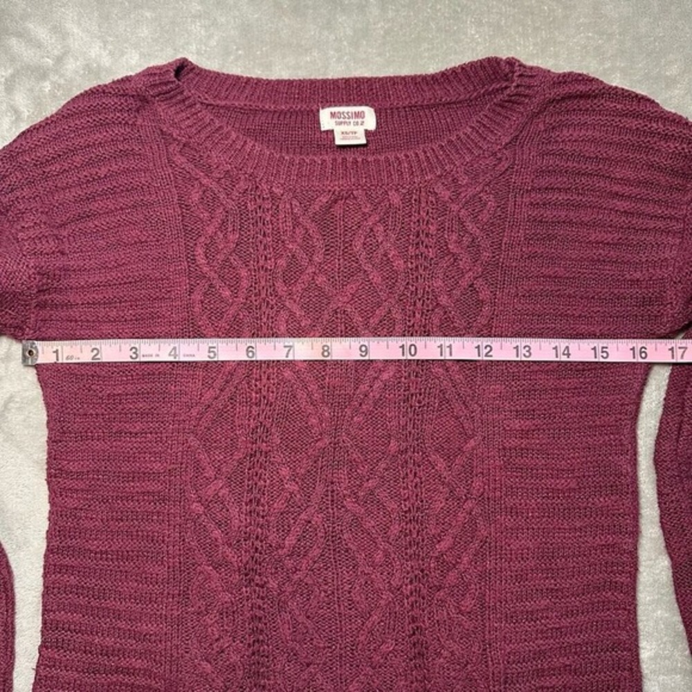 Mossimo Sweater Women Size Xs Purple Cable Knit L… - image 4
